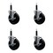 Service Caster 5'' Hard Rubber Swivel 3/4'' Expanding Stem Caster Set with Brake, 4PK SCC-EX20S514-HRS-TLB-34-4 - alternate 1